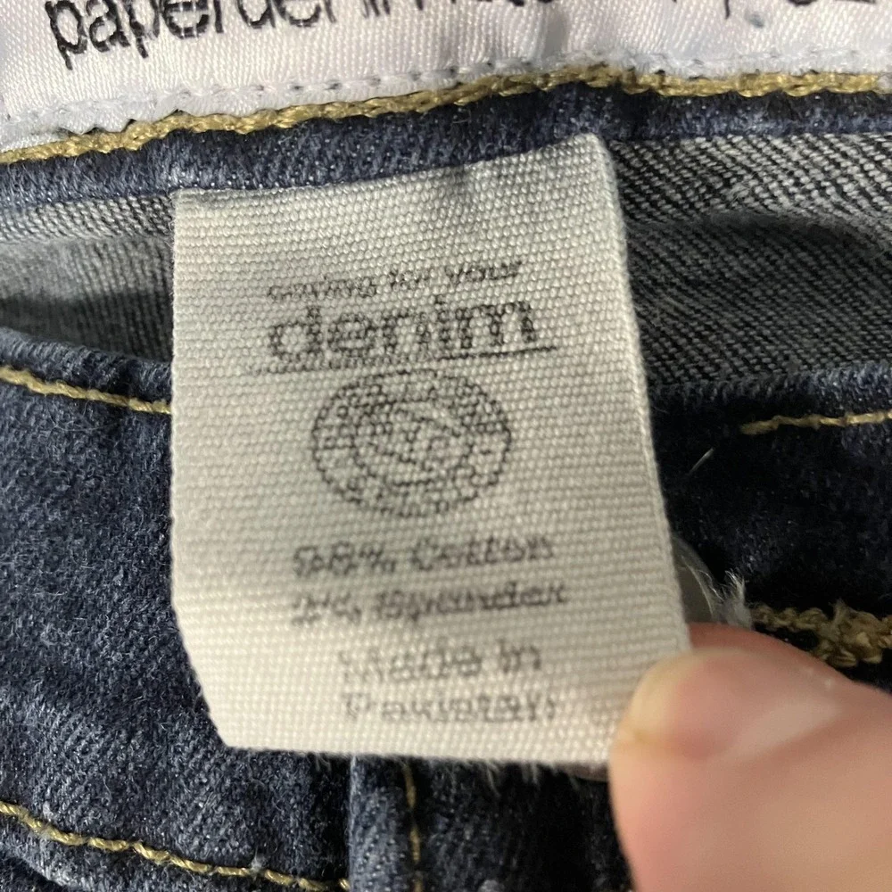 Paper Denim & Cloth Jeans Mens 38x32 Blue Stretch Straight Denim Pants Dark Wash
